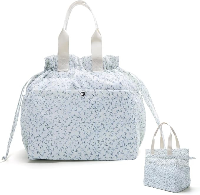MEXS Lunch Bag for Women Reusable Drawstring Insulated Lunch Box Stain-Resistant Large Cinch Clos... | Amazon (US)