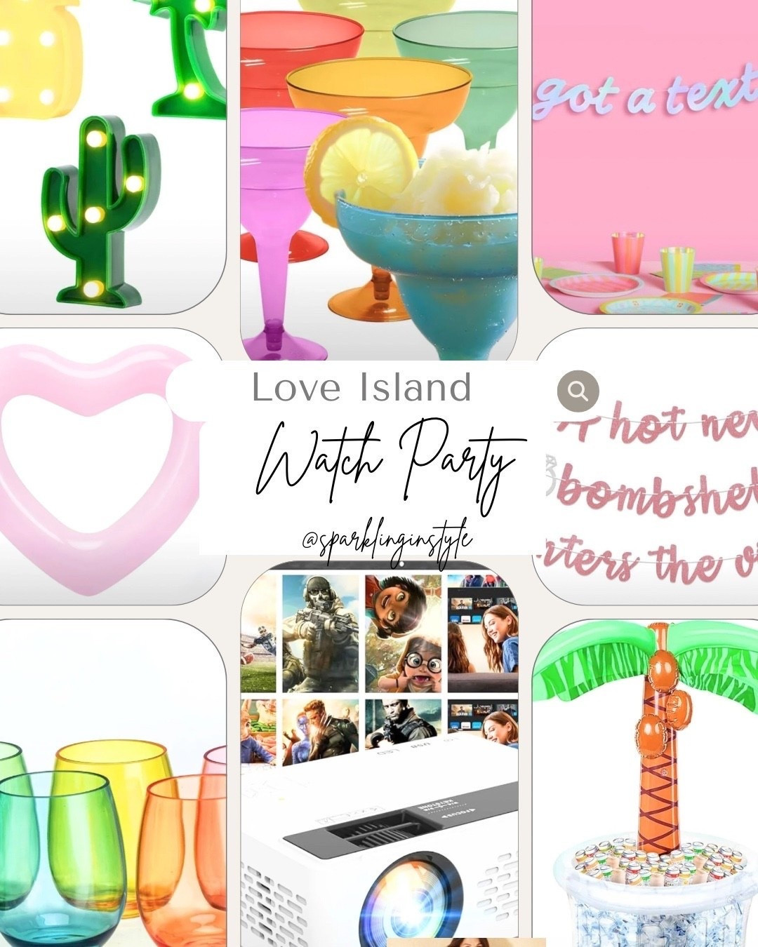The villa is officially open. 🌴💕

A projector screen, pink glasses, neon signs, palm tree drink cooler, and enough Love Island decor to make everyone think they're entering the villa.

Now all we need is a text saying a hot new bombshell has entered...

Love Island watch party, Love Island USA season 8, villa decor, girls night ideas, summer entertaining, projector screen setup, party decorations, reality TV watch party

#LTKselfcare #LTKHome #LTKdayinmylife
