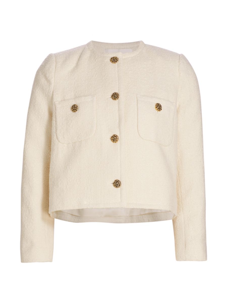 Shop ba&sh Meredith Tweed Cotton-Blend Jacket | Saks Fifth Avenue | Saks Fifth Avenue