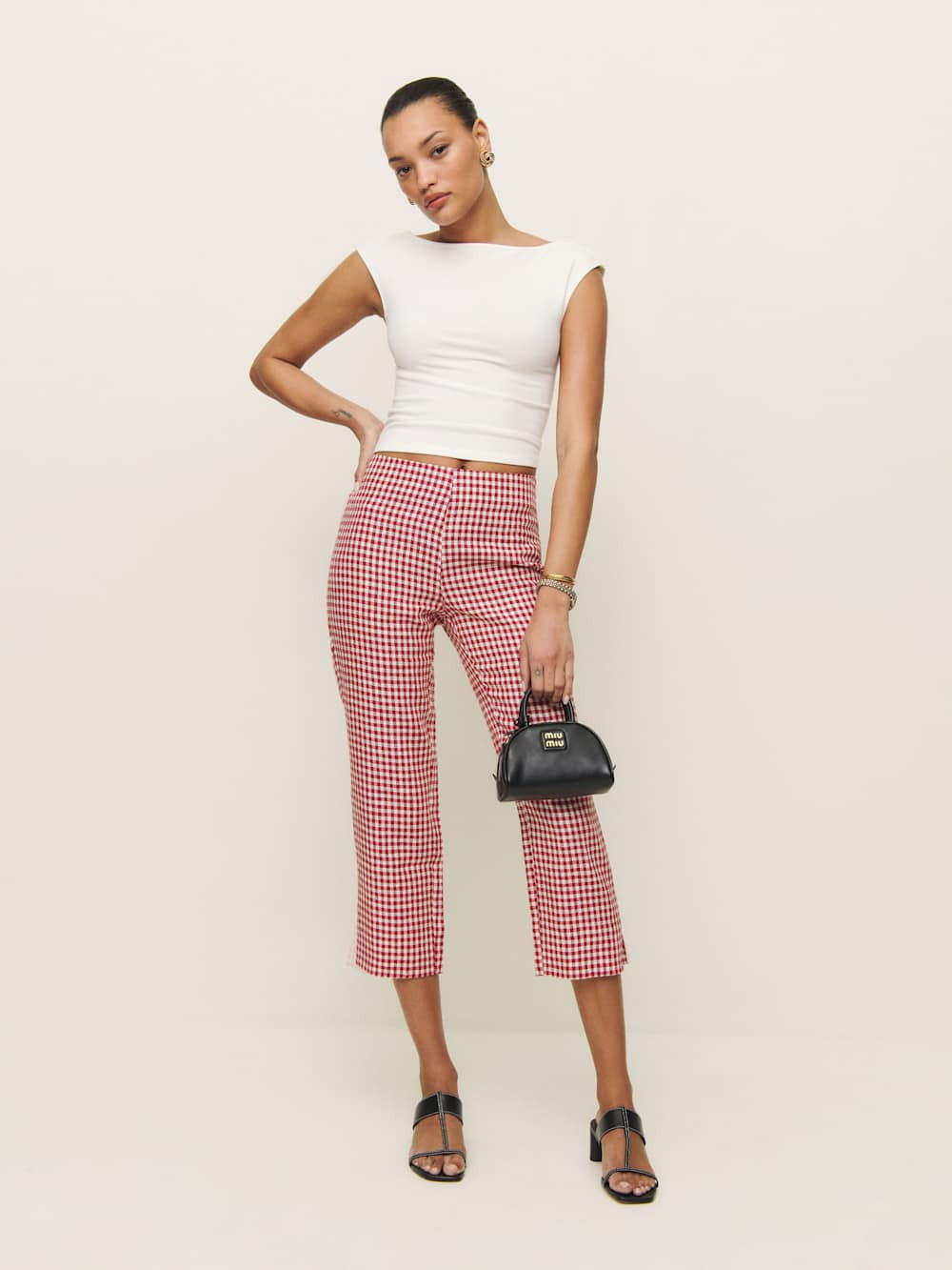 Petra Linen Low Rise Pedal Pusher Pant | Reformation (Global)