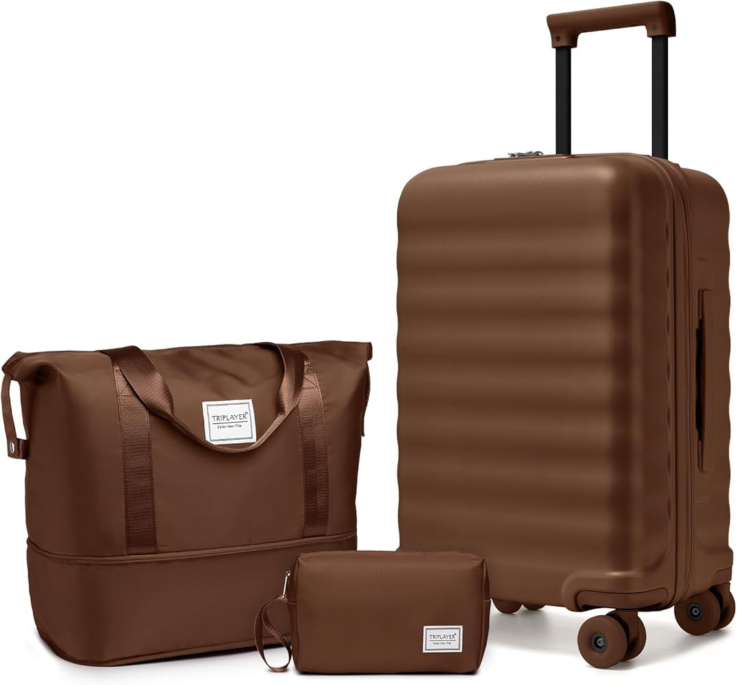 Luggage Sets 3 Piece, Carry On Luggage 22x14x9 Airline Approved PC Hardside Suitcase Set with Whe... | Amazon (US)