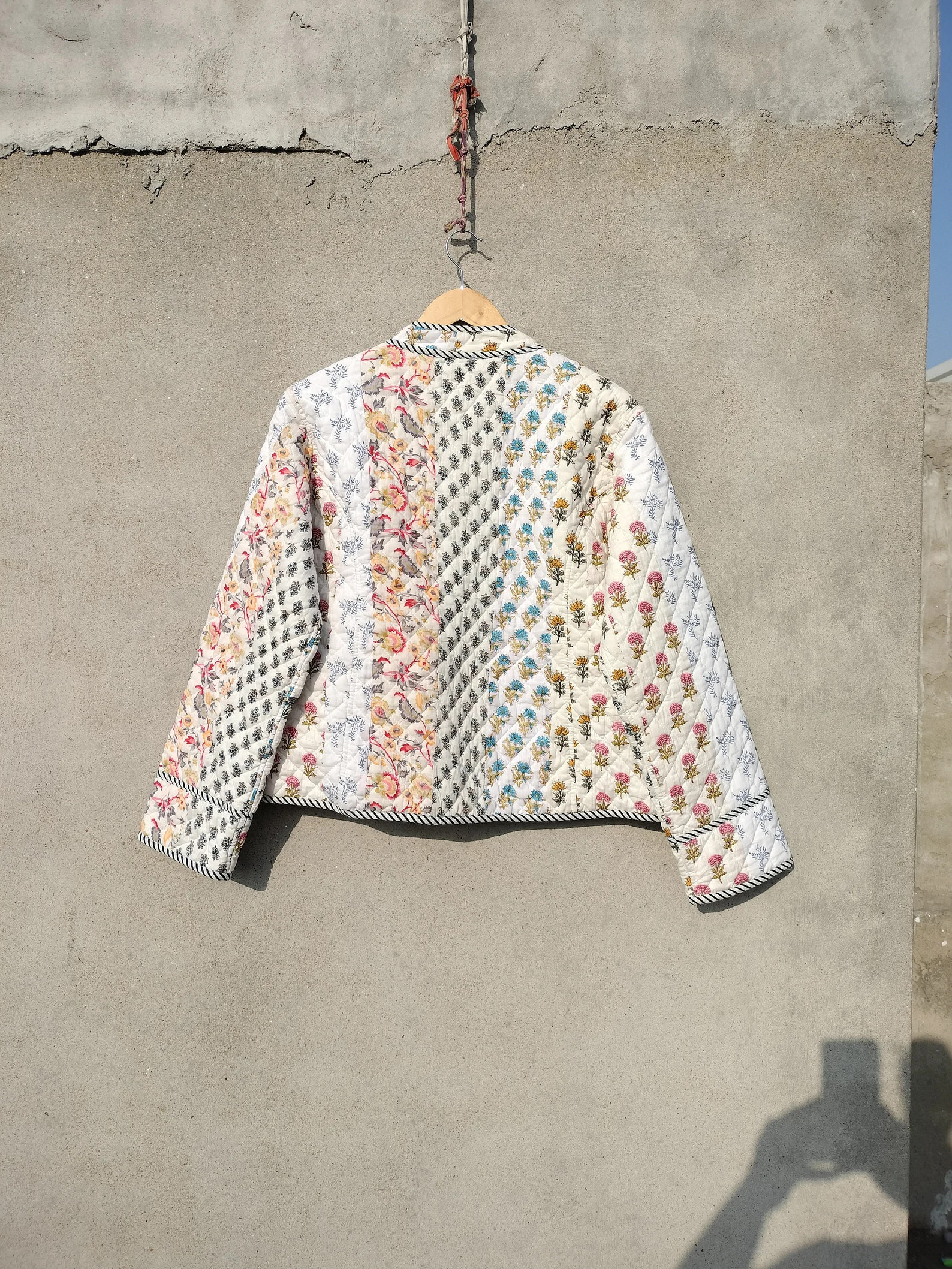 Indian Handmade Patchwork Vintage Quilted Jacket Coats ,new Style, Boho, Cotton Jacket Short Whit... | Etsy (US)