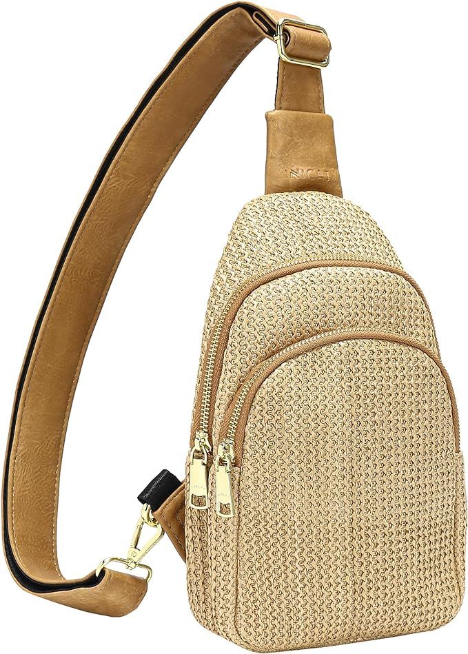 INICAT Summer Straw Bag Small Sling Beach Bag Crossbody Bags for Women | Amazon (US)