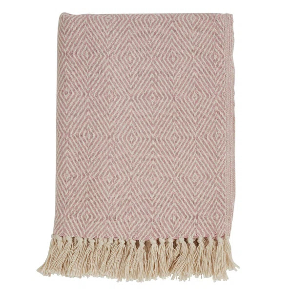 Pink Mayer Cotton Blanket | Wayfair North America