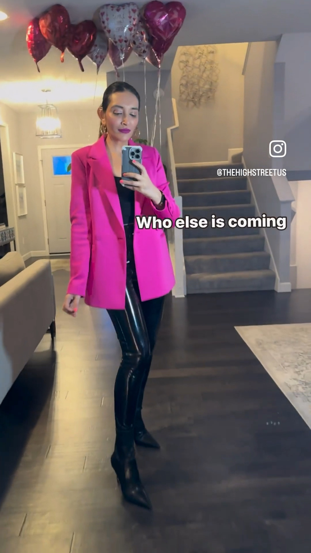 Blazer and a spanx leggings 
Pink blazer 
Good American 
Leggings outfit 
Winter outfit 

#LTKfindsunder50 #LTKSeasonal #LTKfindsunder100