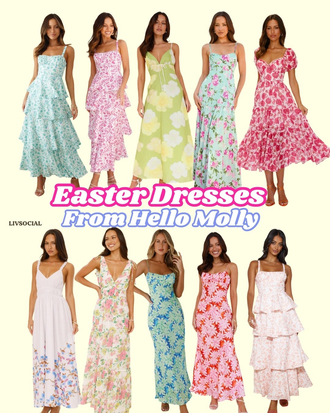 Floral Spring Easter Dresses from Hello Molly. 

Spring outfits 2026 
#easter #spring #floraldress 

#LTKSpringSale #LTKSeasonal #LTKootd