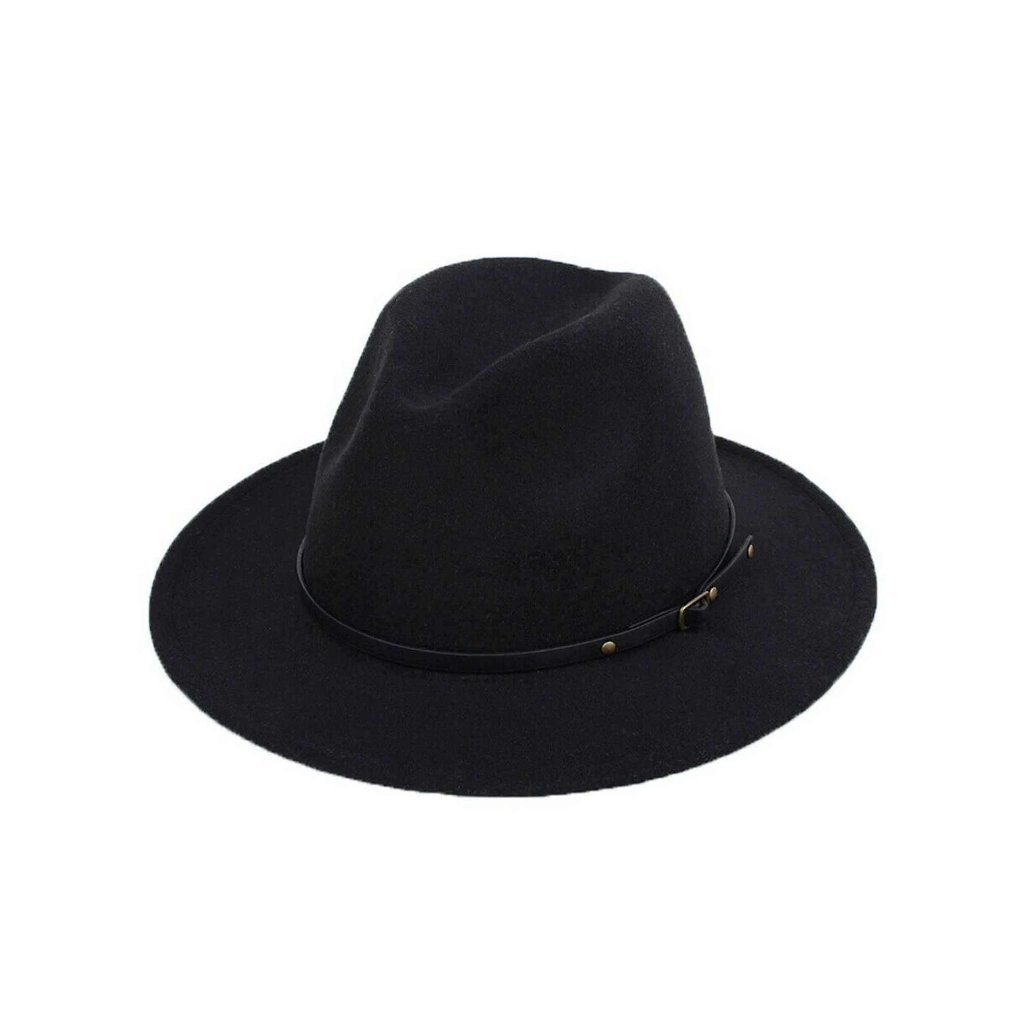 SUNSIOM Mens Women's Fedora Hat Wide Brim Panama Hats Bucket Dress Trilby Jazz Hats | Walmart (US)