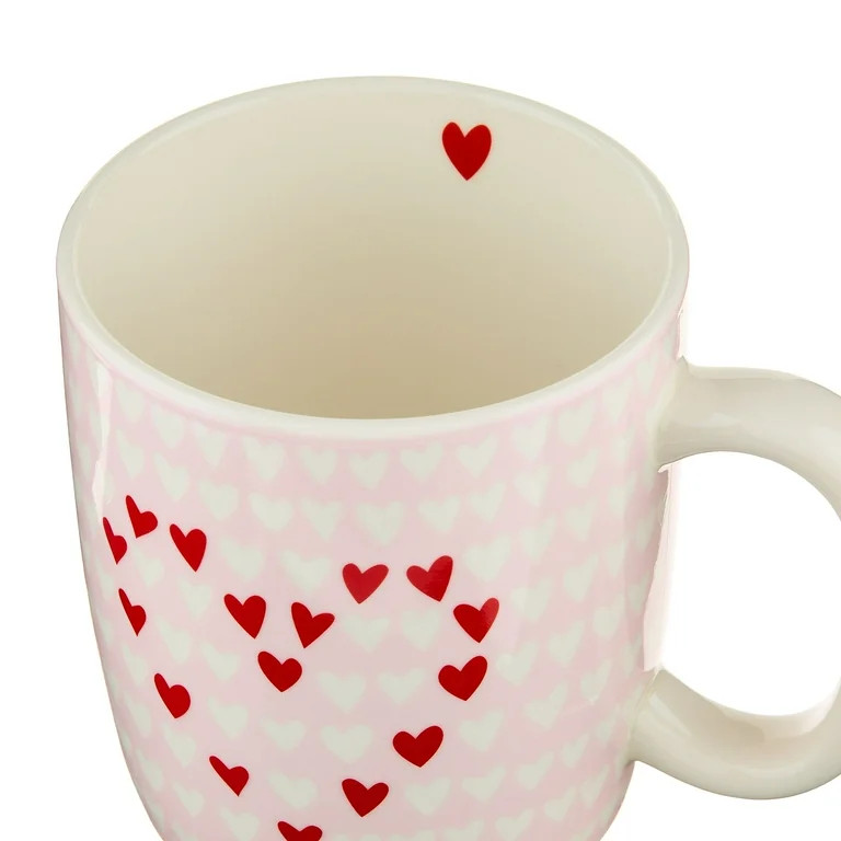 18.25 oz Hearts Ceramic Stoneware Mug, Pink, Valentine's Day by Way To Celebrate | Walmart (US)