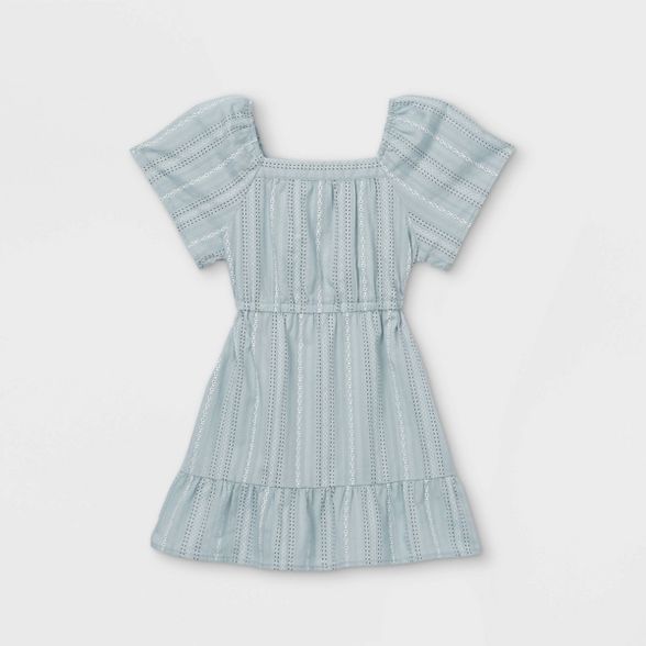 Toddler Girls' Eyelet Short Sleeve Dress - art class™ Light Blue | Target