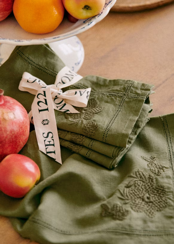 Set of 4 Towels - Embroidered Flowers | Sezane Paris - US