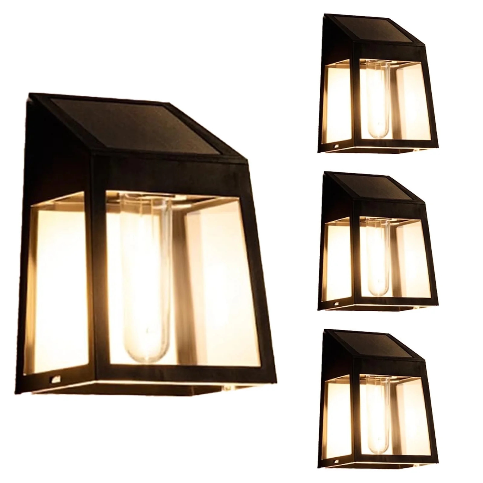 Solar Lights Outdoor, 4 Pack Waterproof Christmas Decorations Lights for Deck Fence Garden Front ... | Walmart (US)