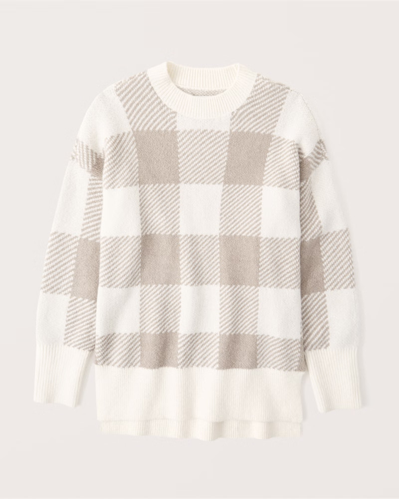 Pattern Oversized Legging-Friendly Crew Sweater | Abercrombie & Fitch (US)