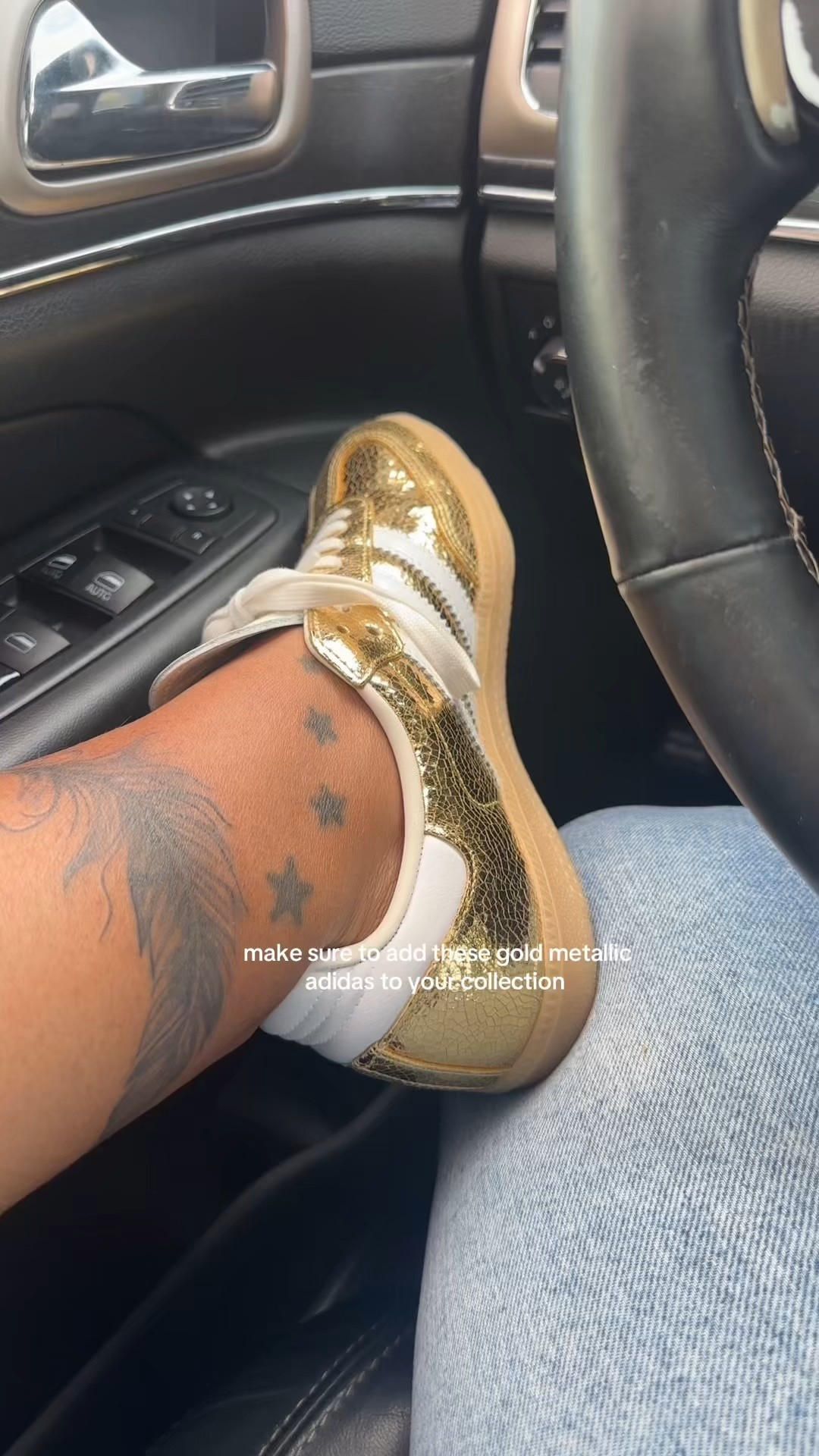 Size down 1/2 size 
Sneakers 
Gold sneakers 
Gold 


#LTKgrwm #LTKSaleAlert #LTKootd