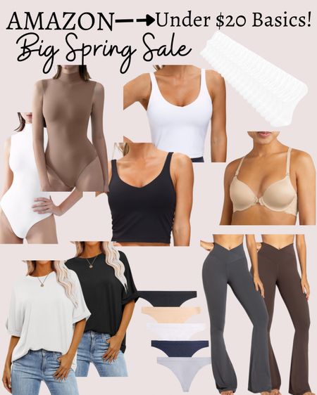 Closet basics // Amazon big spring sale 






Workout tanks 
Flare leggings 
Oversized tee
Bodysuit 
Skims dupe 
Seamless thongs 
Bra 
No show socks 

#LTKfindsunder50 #LTKsalealert