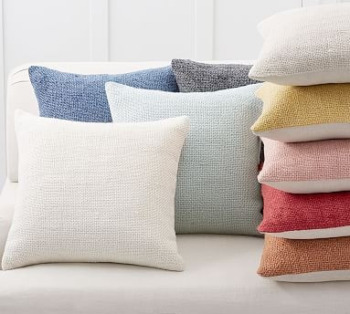 Faye Textured Linen Pillow Covers | Pottery Barn (US)