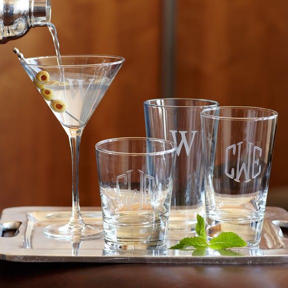 Monogrammed Double Old-Fashioned Glasses | Williams-Sonoma