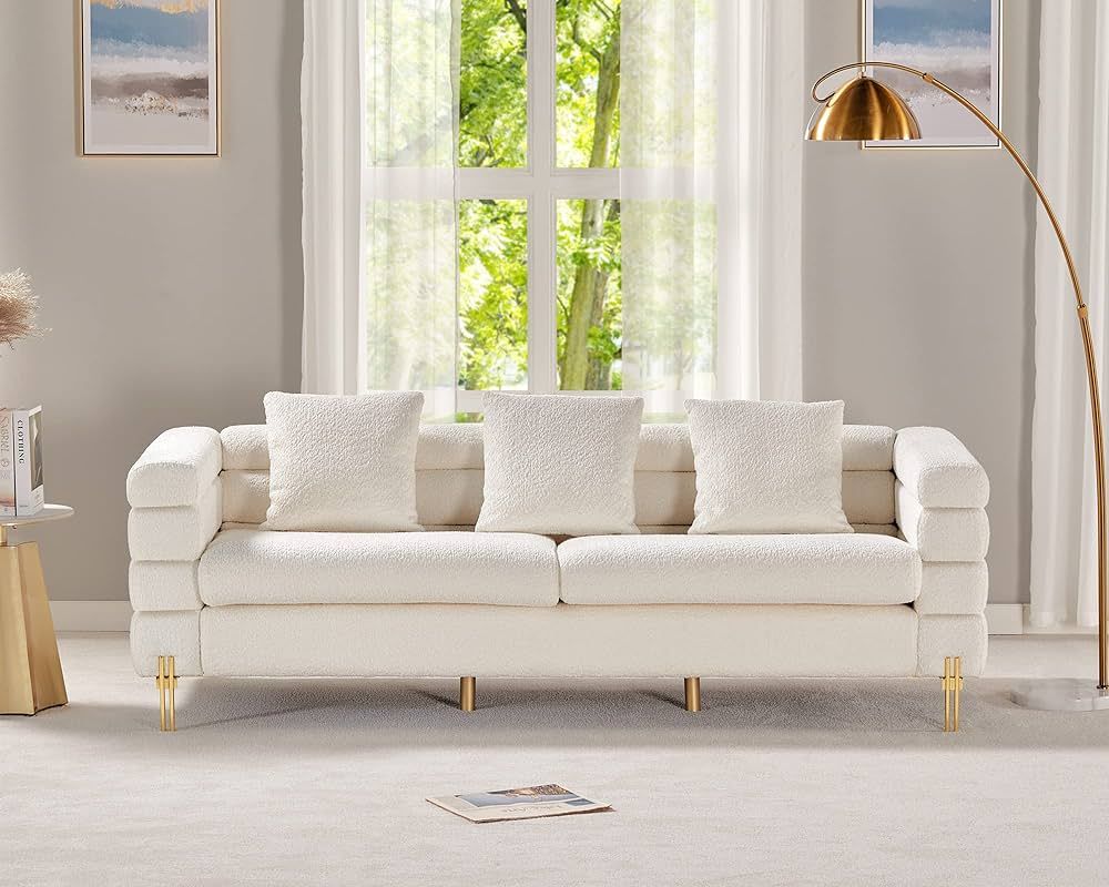 Sofa, Oversized Sofa- 85 inch, 3 Seater Sofa Comfy Sofa for Living Room- White Deep Seat Sofa, Bo... | Amazon (US)