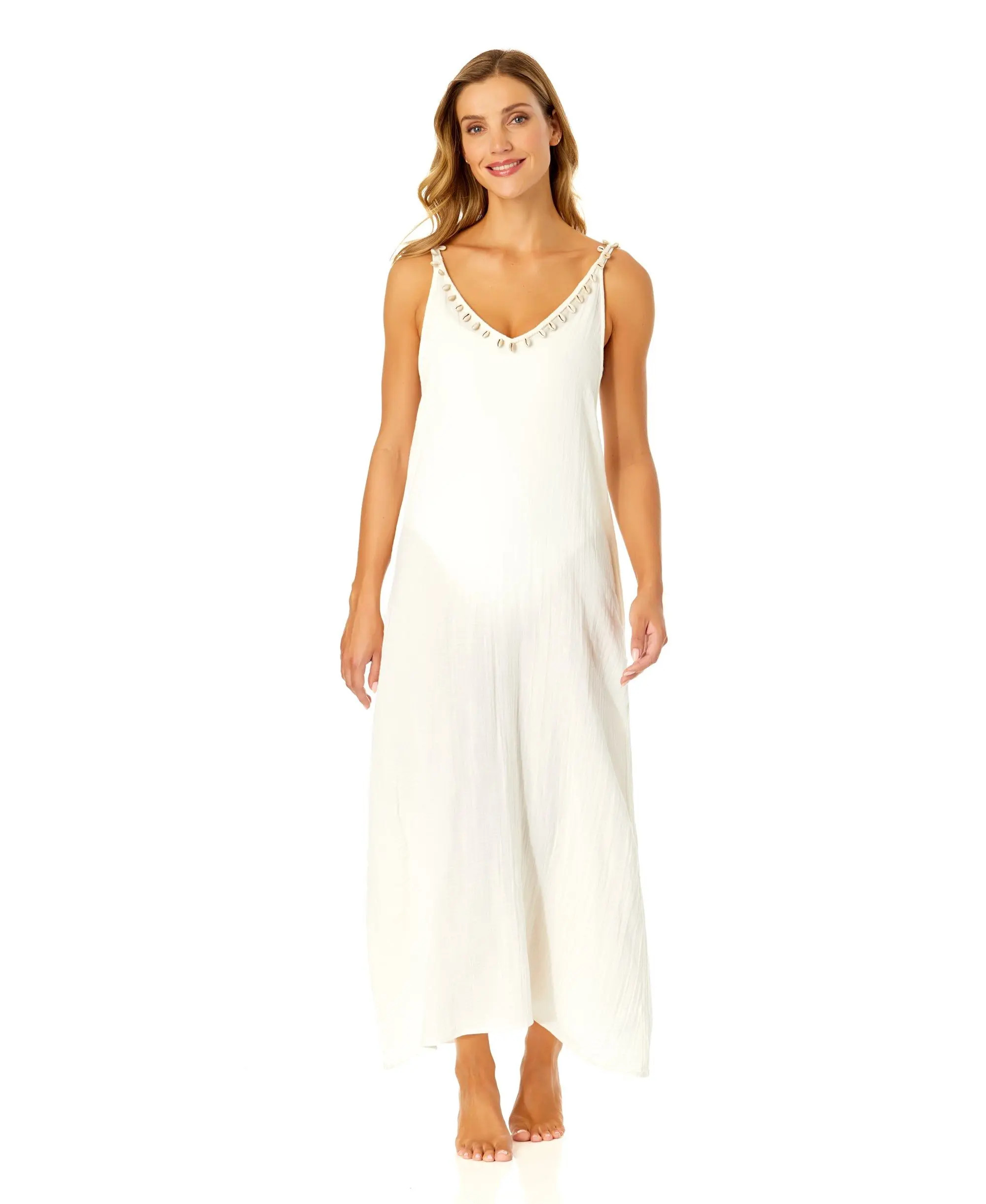 Women's V Neck Braided Shell Strap Cover Up (Women) | Nordstrom | Nordstrom