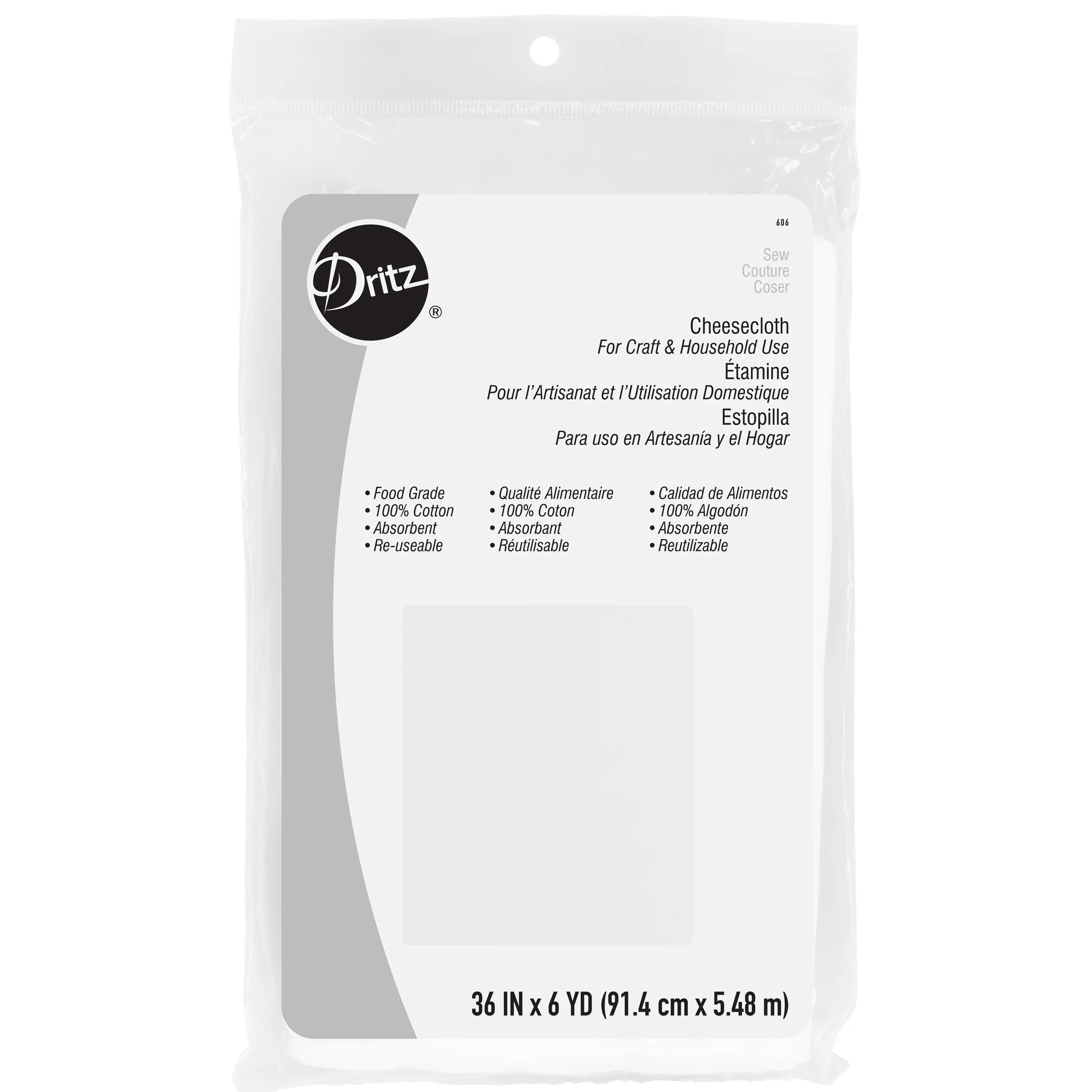 Dritz 606 Cheesecloth Packaged, 36 in. x 6 Yards | Walmart (US)