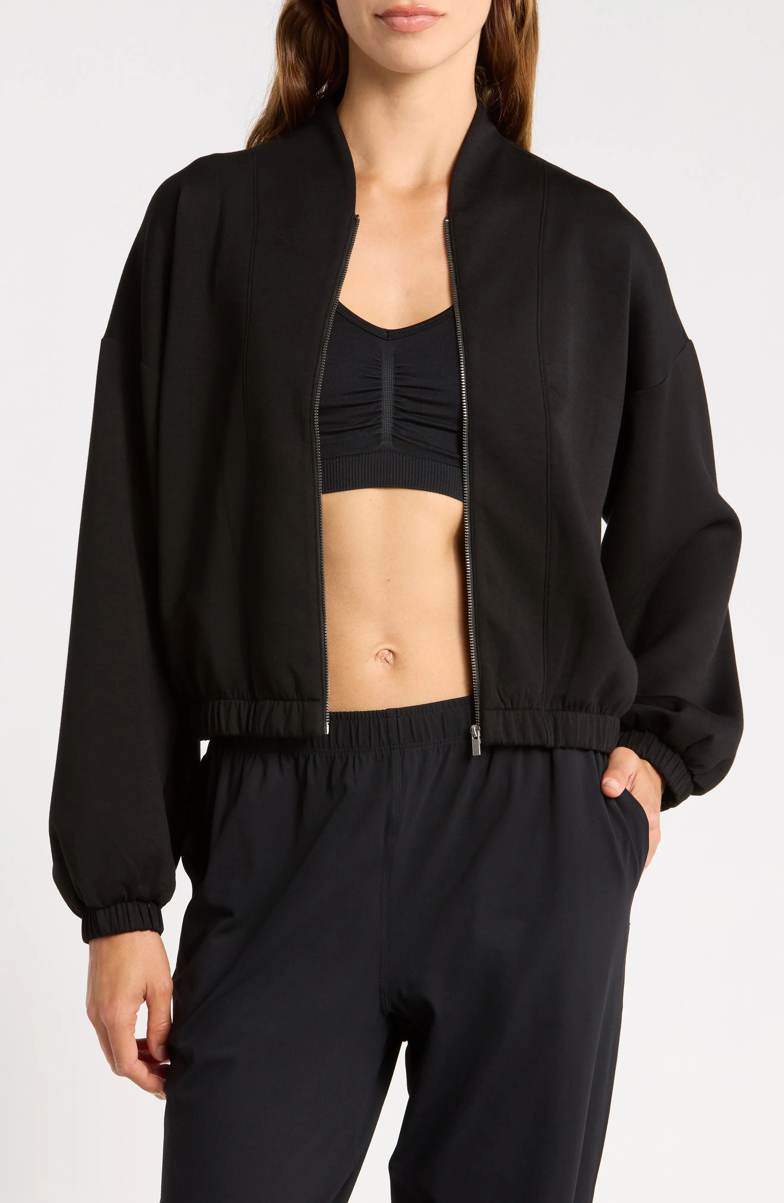 Z by Zella Whisper Knit Bomber Jacket (Women) | Nordstromrack | Nordstrom Rack