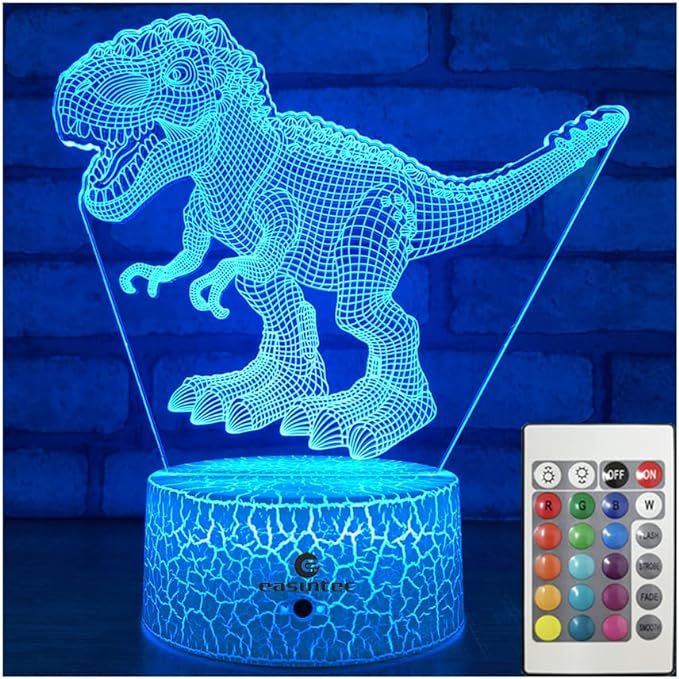 easuntec Dinosaur Toys 3D Night Light with Remote & Smart Touch 7 Colors + 16 Colors Changing Dim... | Amazon (US)