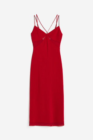Bow-detail One-shoulder Dress - Red - Ladies | H&M US | H&M (US + CA)