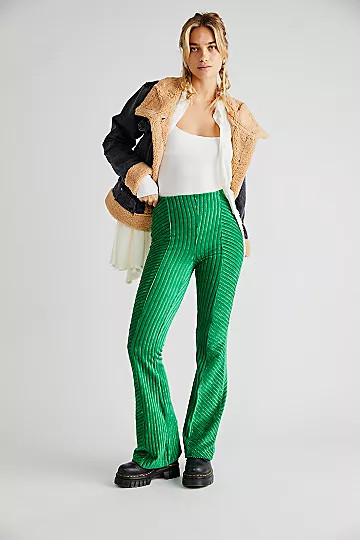 Slim Pull-On Velvet Flare Pants | Free People (Global - UK&FR Excluded)