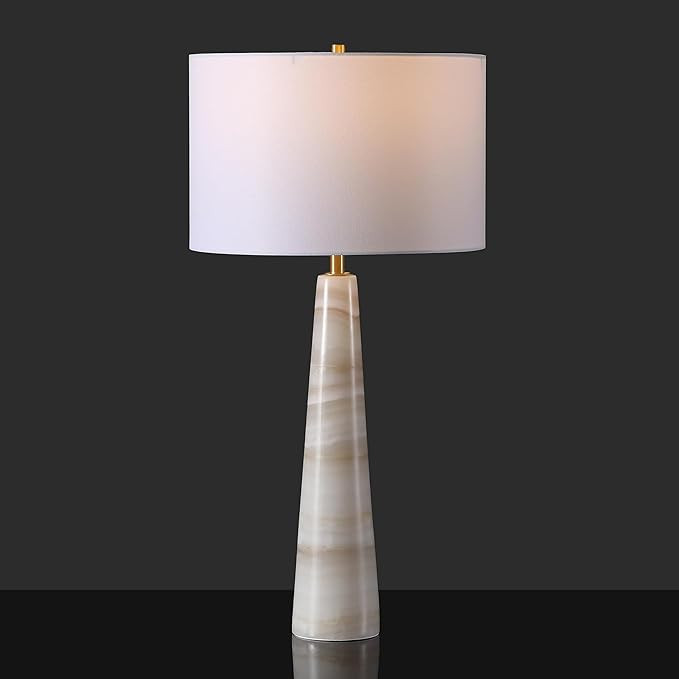 SAFAVIEH Couture Lighting Collection Ismeralda Off-White 31-inch Jade Stone Dimmable Table Lamp f... | Amazon (US)
