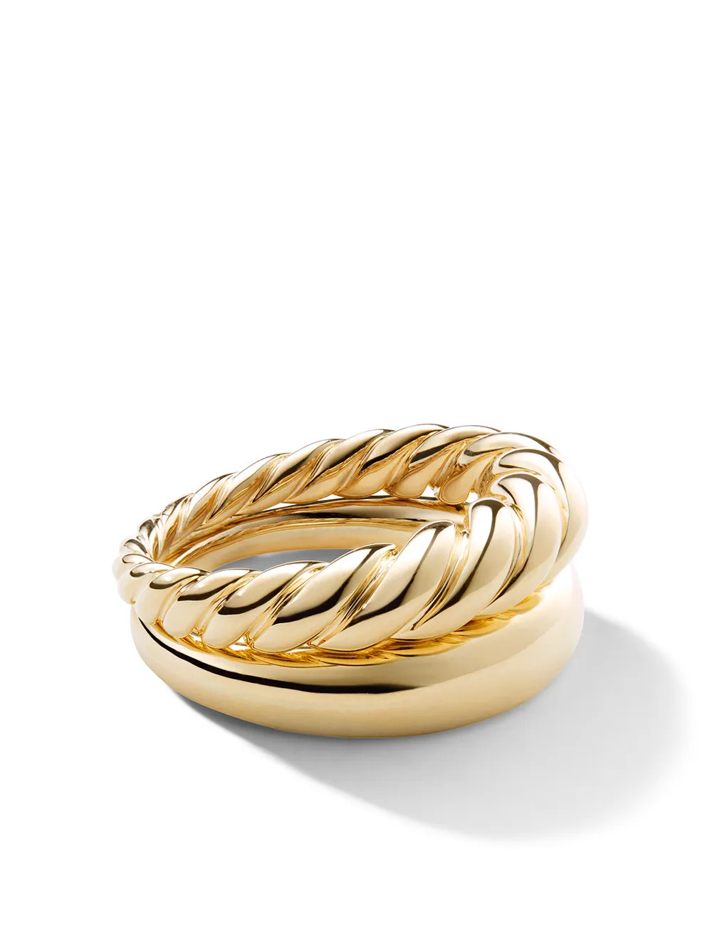 David Yurman 18kt Yellow Gold Pure Form Stack Rings - Farfetch | Farfetch Global