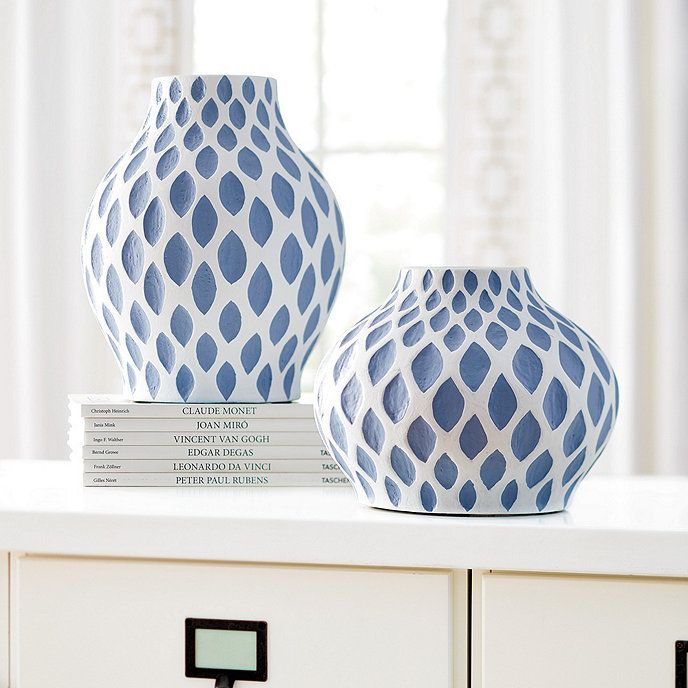 Mina Blue and White Terracotta Vase Series | Ballard Designs, Inc.