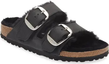 Arizona Big Buckle Genuine Shearling Lined Sandal (Women) | Nordstrom