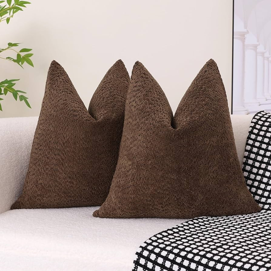VOILYBIRD Pack of 2 Heavy Boucle Throw Pillow Covers 18x18 Inches, Decorative Pillow Covers for S... | Amazon (US)