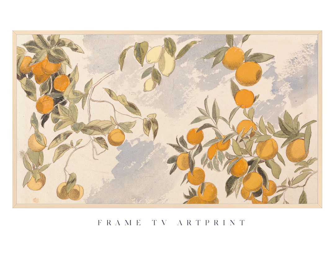 Samsung Frame TV art file | "Mandarine Oranges Lemons" | Traditional | Water color | Vintage | Pe... | Etsy (US)