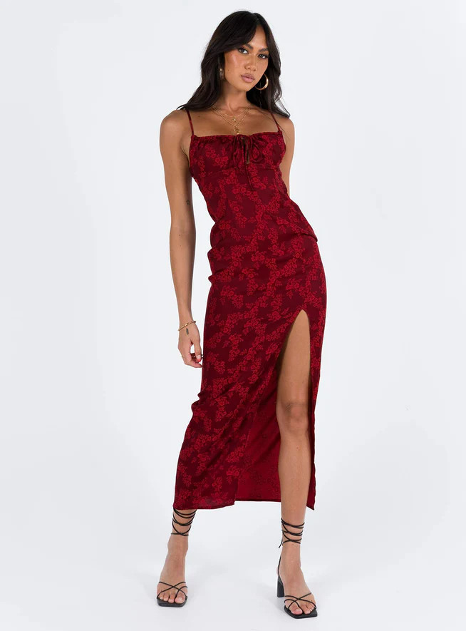 Noda Maxi Dress Burgundy | Princess Polly US