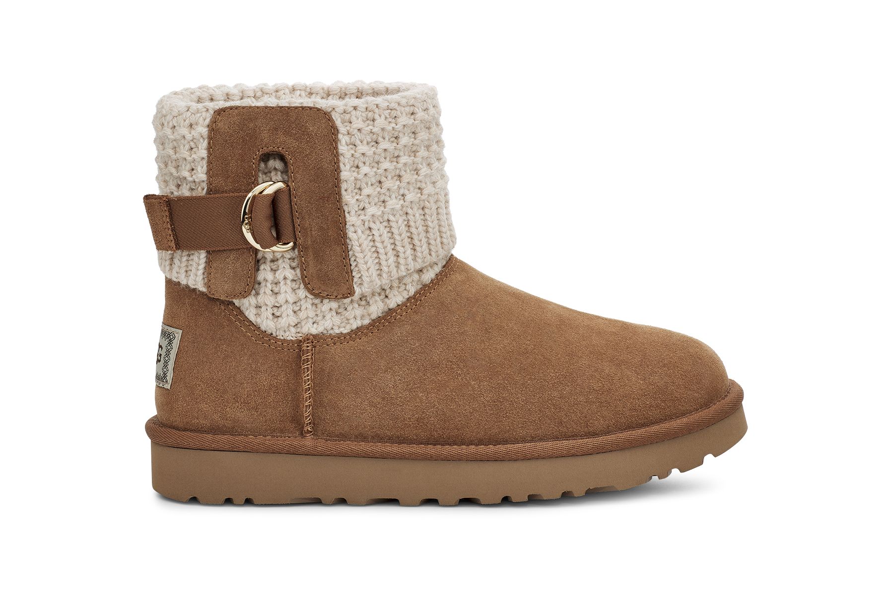 UGG Women's Classic Solene Mini Knit Classic Boots in Chestnut/Oatmeal, Size 6 | UGG (US)