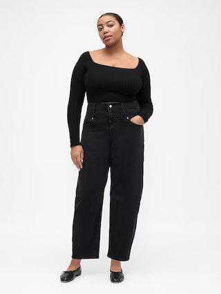 High Rise Barrel Jeans | Gap Factory