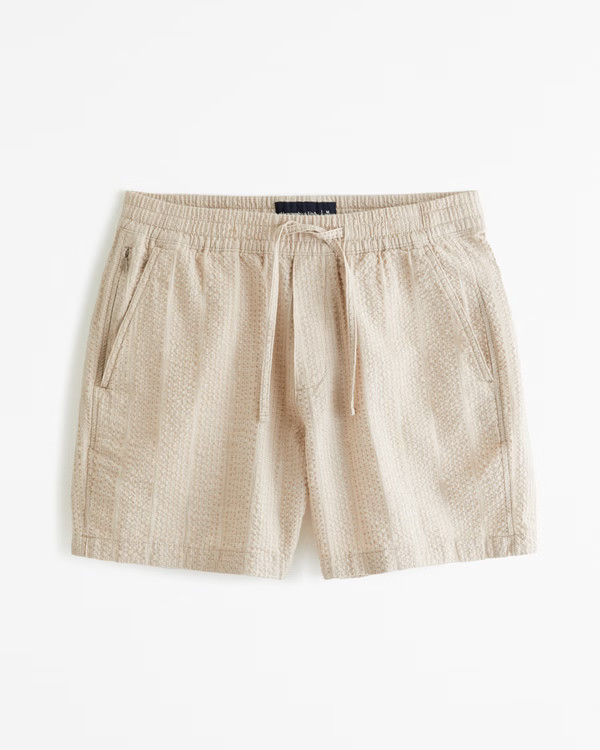 Men's Seersucker Pull-On Short | Men's Bottoms | Abercrombie.com | Abercrombie & Fitch (US)