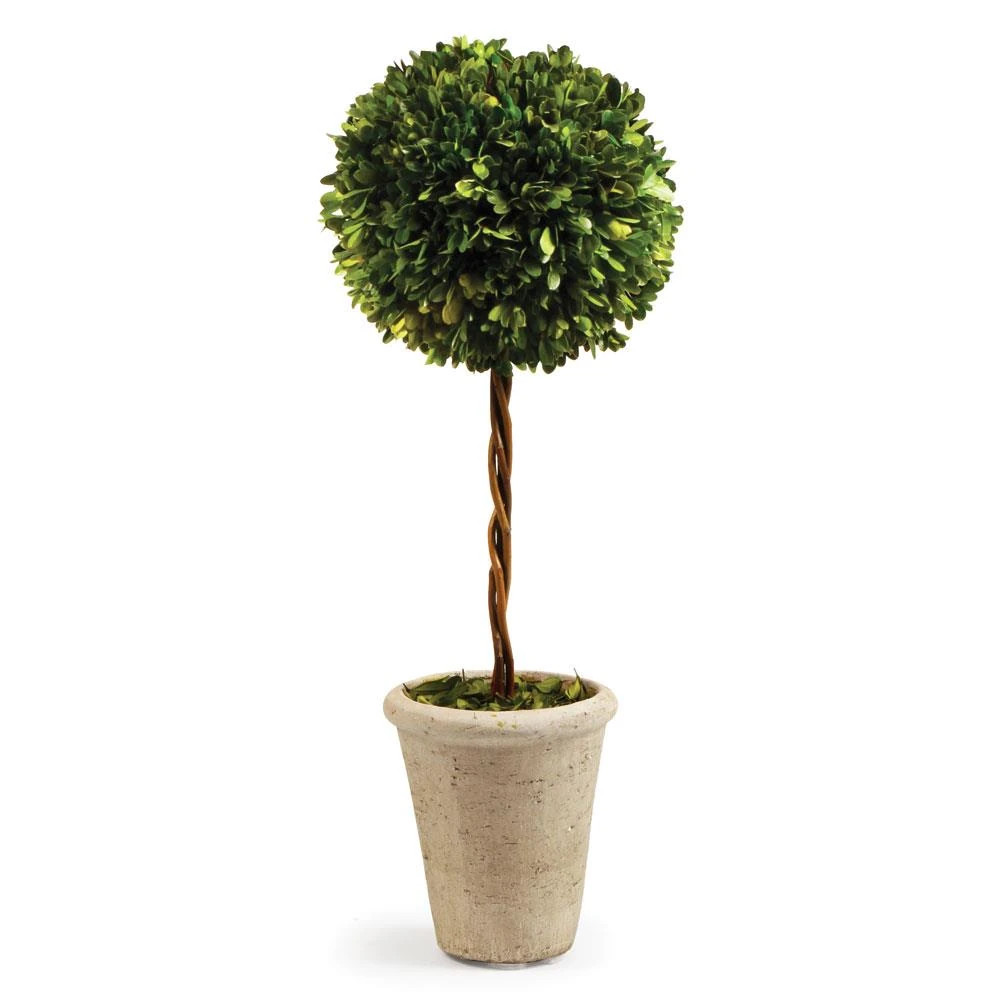 Marin French Country Green Boxwood Single Sphere Topiary - Large | Kathy Kuo Home