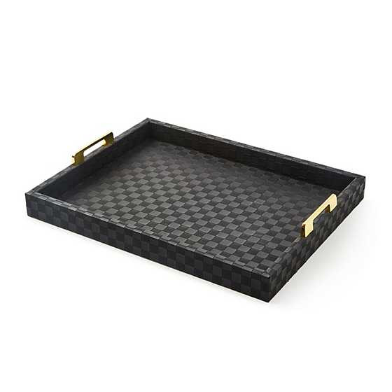 Black Faux Leather Large Tray | MacKenzie-Childs