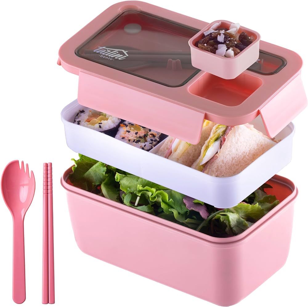 TARLINI | Bento Box for Adults with Utensils, Bento Box Adult Lunch Box, Stackable Lunch Containe... | Amazon (US)