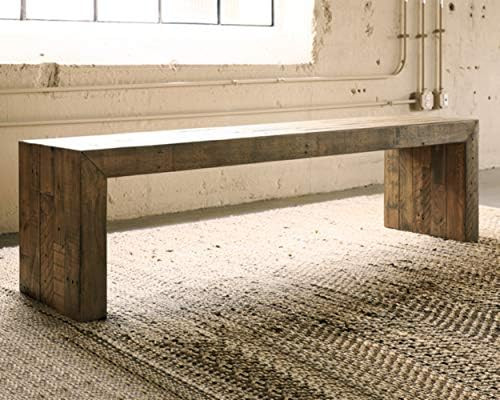 Signature Design by Ashley Sommerford Rustic Wood Dining Room Long Bench, Brown | Amazon (US)