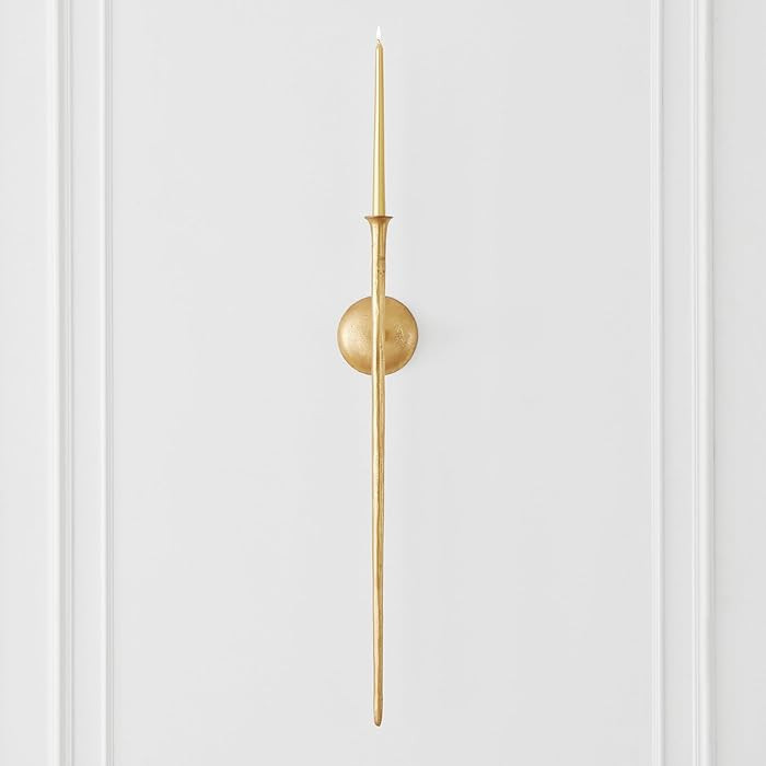 Z Gallerie Aspar Wall Sconce Long Candle Holder in Gold Finish, Retro Chic Wall Decor for Living ... | Amazon (US)