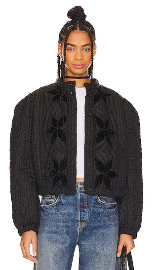 Free People Quinn Quilted Jacket in Black. - size XS | Revolve Clothing (Global)