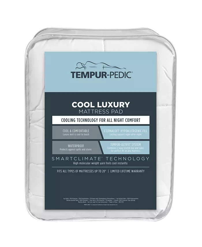 Tempur-Pedic Cool Luxury Mattress Pad, Queen & Reviews - Mattress Pads & Toppers - Bed & Bath - M... | Macys (US)