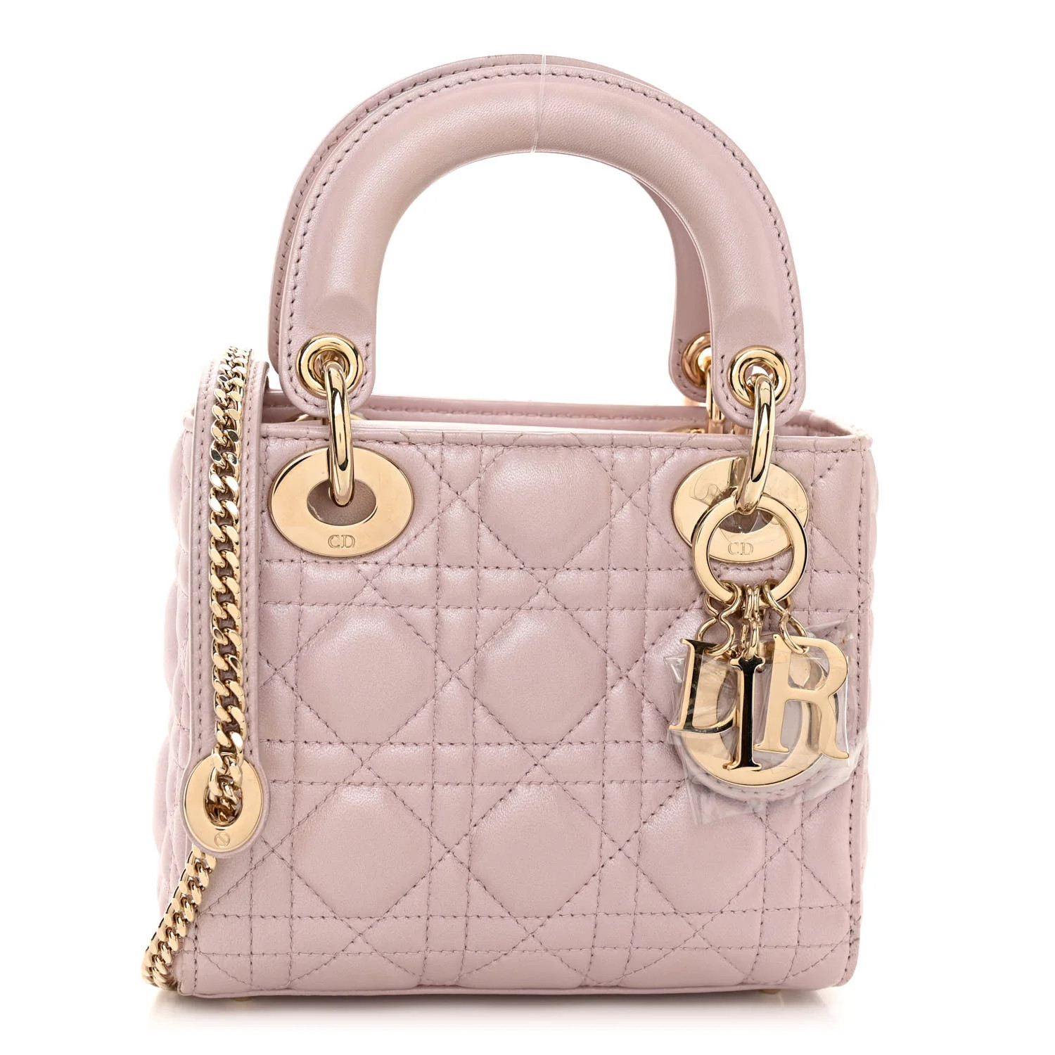 Metallic Lambskin Cannage Mini Lady Dior Lotus | FASHIONPHILE (US)