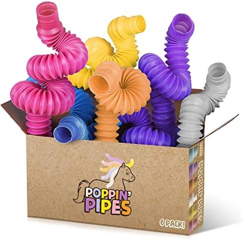 BunMo Toddler Toys Pastel Pop Tubes 6pk. Pop Tube for Fine Motor Skills. Fidget Tubes and Sensory... | Amazon (US)