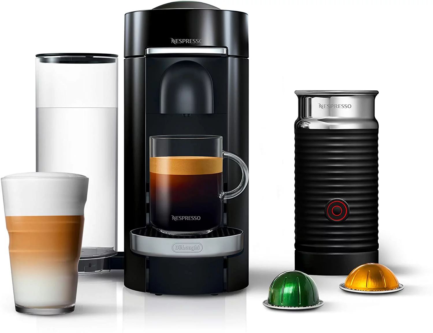 Nespresso VertuoPlus Deluxe Coffee and Espresso Maker Bundle with Aeroccino Milk Frother by DeLon... | Walmart (US)