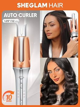 SHEGLAM Automatic Curling Iron 1 1/4 inch with 3 Temperatures Fast Heating, 2-Way Rotation, Anti-... | Amazon (US)