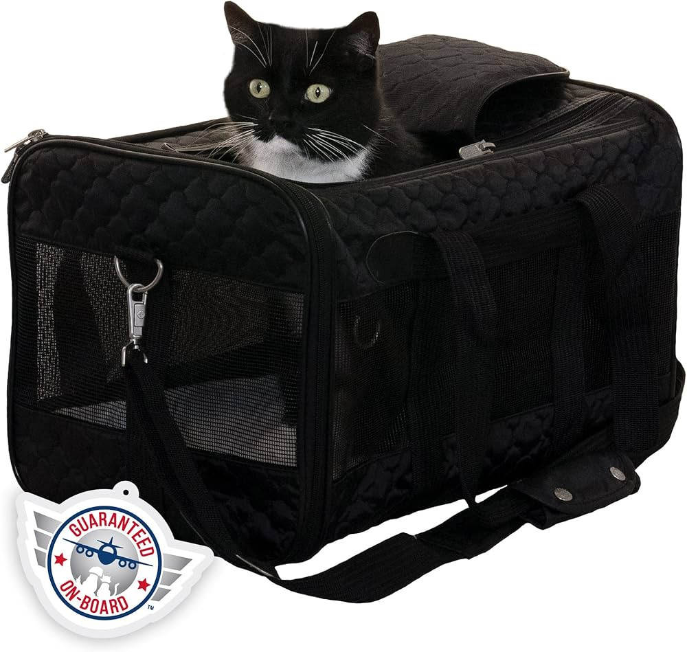 Sherpa Original Deluxe Travel Pet Carrier, Airline Approved - Black Lattice, Large | Amazon (US)