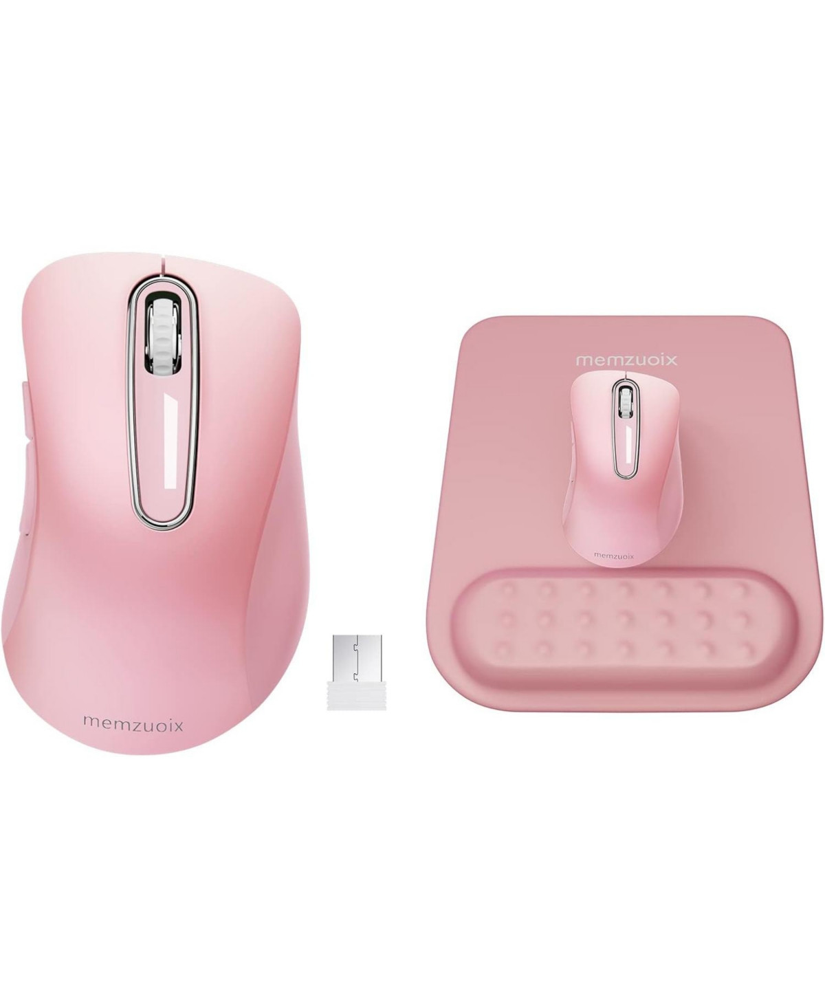 memzuoix 2.4G Wireless Mouse,Ergonomic Mouse Pad with Wrist Support for Laptop, Pc, Desktop, MacBook(Mouse + Pad) - Pink | Macy's